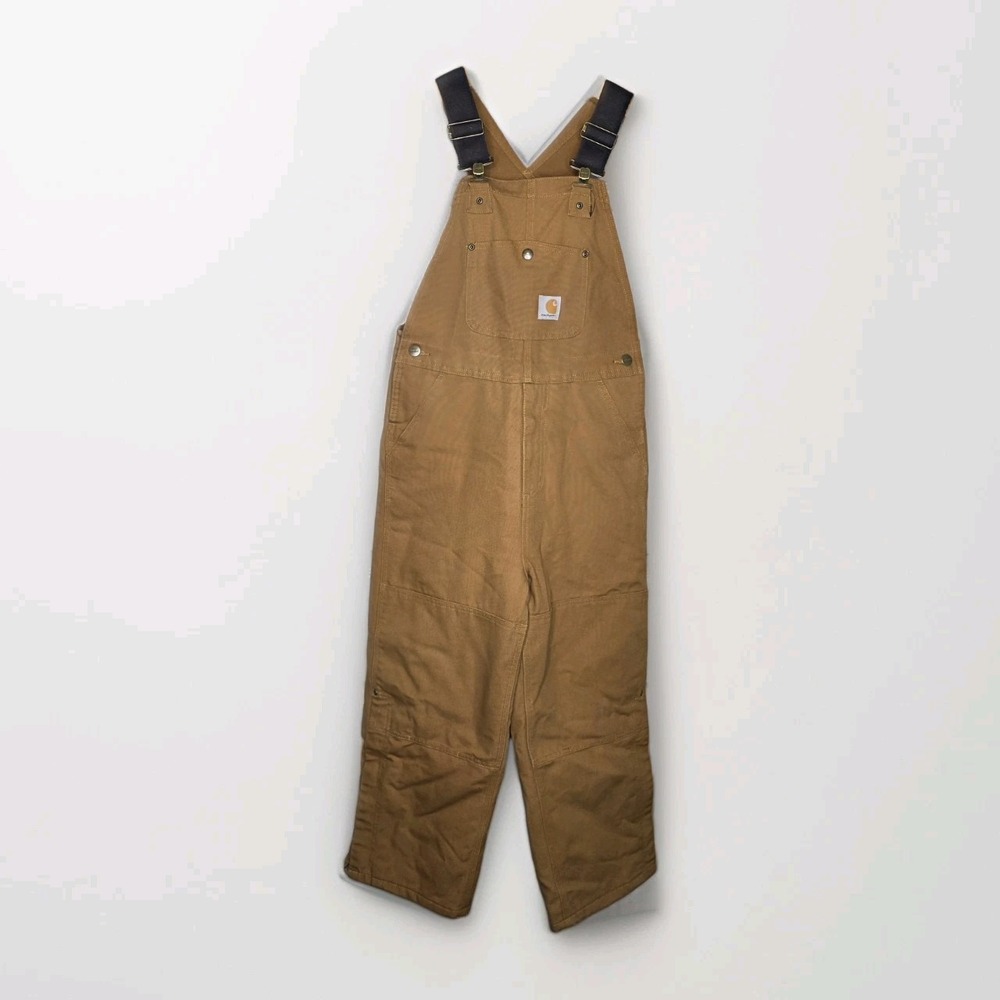 NWOT Carhartt Youth Bib Overalls Sz 10 Side Leg Zip Double Knee Chore Workwear